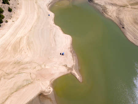 Aerial view of Domlyan Reservoir, Sredna Gora Mountain, Plovdiv Region, Bulgaria