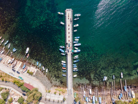 Aerial view of town of Ahtopol, Burgas Region, Bulgariaの写真素材