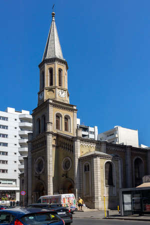 BUCHAREST, ROMANIA - AUGUST 17, 2021: Building of Lutheran church in city of Bucharest, Romaniaのeditorial素材