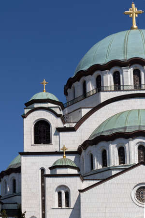 BELGRADE, SERBIA - AUGUST 12, 2019: Summer view of Cathedral Church of Saint Sava at the center of city of Belgrade, Serbiaのeditorial素材