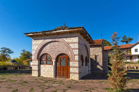 Autumn view of Medieval Tsarnogorski (Gigintsi) monastery St. Kozma and Damyan, Pernik Region, Bulgariaの写真素材