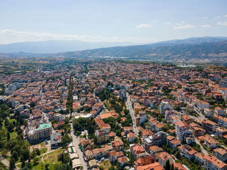 Amazing Aerial view of town of Sandanski, Bulgariaのeditorial素材