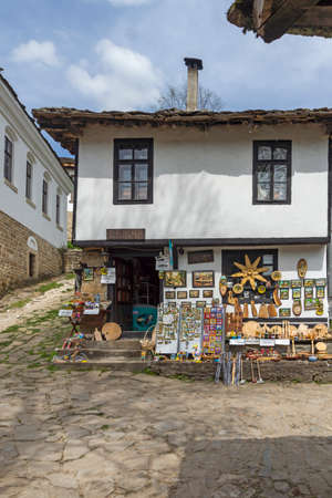 BOZHENTSI, BULGARIA - MAY 3, 2021: Typical street and old houses at historical village of Bozhentsi, Gabrovo region, Bulgariaのeditorial素材