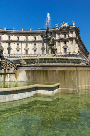 ROME, ITALY - JUNE 22, 2017: Amazing panorama of piazza della repubblica, Rome, Italyのeditorial素材