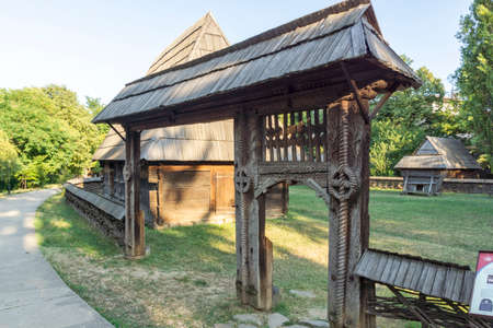 BUCHAREST, ROMANIA - AUGUST 17, 2021: Dimitrie Gusti National Village Museum in city of Bucharest, Romaniaのeditorial素材