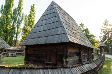 BUCHAREST, ROMANIA - AUGUST 17, 2021: Dimitrie Gusti National Village Museum in city of Bucharest, Romaniaのeditorial素材