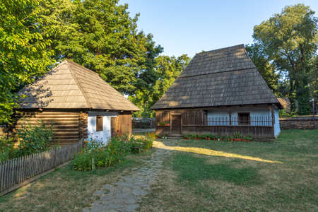 BUCHAREST, ROMANIA - AUGUST 17, 2021: Dimitrie Gusti National Village Museum in city of Bucharest, Romaniaのeditorial素材