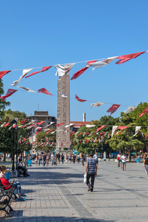 ISTANBUL, TURKEY - JULY 26, 2019: Obelisk of Theodosius at Sultanahmet Square in city of Istanbul, Turkeyのeditorial素材