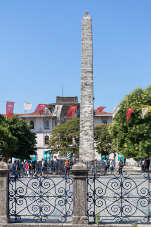 ISTANBUL, TURKEY - JULY 26, 2019: Obelisk of Theodosius at Sultanahmet Square in city of Istanbul, Turkeyのeditorial素材