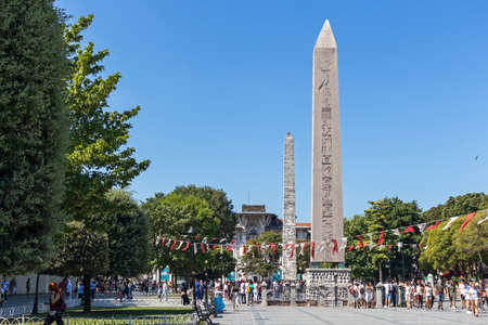 ISTANBUL, TURKEY - JULY 26, 2019: Obelisk of Theodosius at Sultanahmet Square in city of Istanbul, Turkeyのeditorial素材