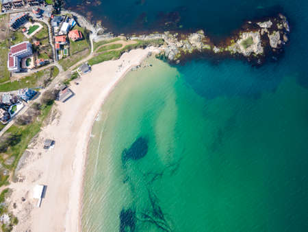 Amazing Aerial view of village of Lozenets, Burgas Region, Bulgariaの写真素材