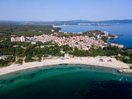 Amazing Aerial view of South Beach of town of Kiten, Burgas Region, Bulgariaの写真素材
