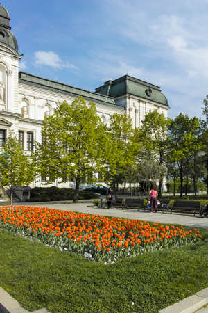 SOFIA, BULGARIA - MAY 1, 2022: Spring view of National Gallery for Foreign Art Quadrat 500 in Sofia,...