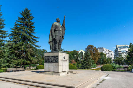 RUSE, BULGARIA - AUGUSR 15, 2021: Monument of the Soviet Army known as Alyosha in city of Ruse,...