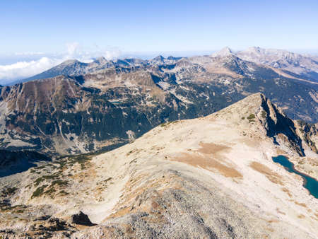 Amazing Aerial view of Pirin Mountain near Polezhan Peak, Bulgaria