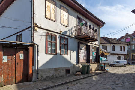 TRYAVNA, BULGARIA - MAY 1, 2021: Typical street and Nineteenth Century Houses house in Old town of Tryavna, Gabrovo region, Bulgariaのeditorial素材