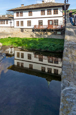 TRYAVNA, BULGARIA - MAY 1, 2021: Typical street and Nineteenth Century Houses house in Old town of Tryavna, Gabrovo region, Bulgariaのeditorial素材