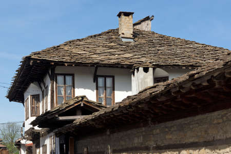 TRYAVNA, BULGARIA - MAY 1, 2021: Typical street and Nineteenth Century Houses house in Old town of Tryavna, Gabrovo region, Bulgariaのeditorial素材