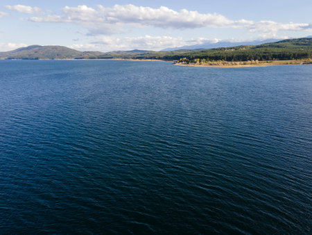 Aerial view of Iskar Reservoir near city of Sofia, Bulgariaの写真素材