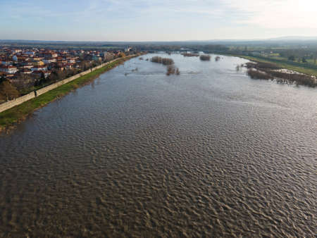 Aerial view of town of Svilengrad, Haskovo Region, Bulgariaの写真素材