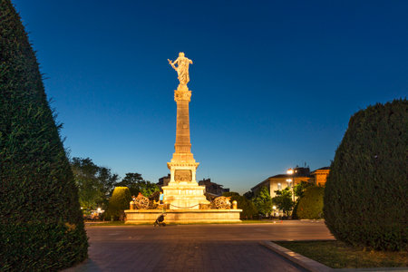 RUSE, BULGARIA -AUGUST 15, 2021: Sunset view of Freedom Square at the center of city of Ruse, Bulgariaのeditorial素材