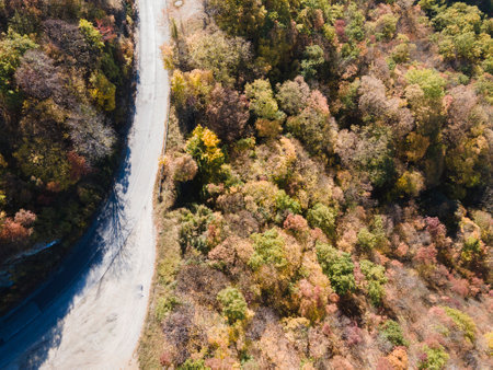 Amazing Aerial Autumn panorama of Vitosha Mountain, Sofia City region, Bulgaria
