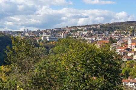 Amazing Panoramic view of city of Veliko Tarnovo, Bulgaria