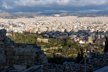 Amazing Panoramic view of Acropolis of Athens, Attica, Greece