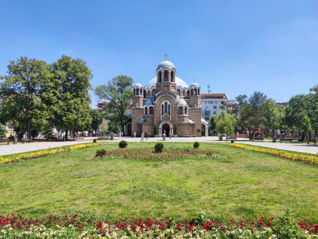 SOFIA, BULGARIA - JULY 11, 2021: Amazing Panoramic view of center of city of Sofia, Bulgariaのeditorial素材