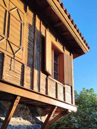 SOZOPOL, BULGARIA - SEPTEMBER 1, 2020: Typical street and houses at old town of Sozopol, Burgas Region, Bulgariaのeditorial素材