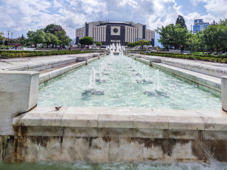 SOFIA, BULGARIA - SEPTEMBER 26, 2020: Amazing Panoramic view of center of city of Sofia, Bulgariaのeditorial素材