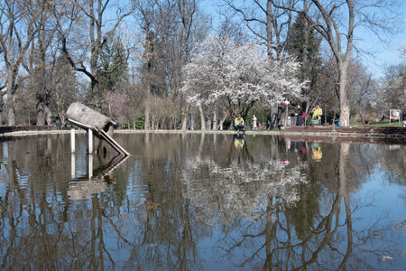 SOFIA, BULGARIA- MARCH 19, 2023: Amazing Spring view of Borisova gradina (Boris Garden) in city of Sofia, Bulgariaのeditorial素材