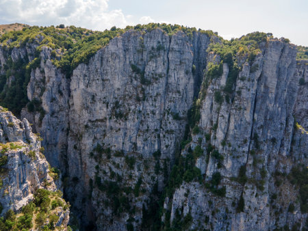 Amazing Aerial view of Vikos gorge and Pindus Mountains, Zagori, Epirus, Greece