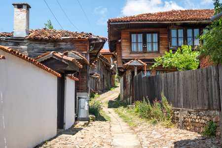 Nineteenth century houses in town of Kotel, Sliven Region, Bulgariaの写真素材