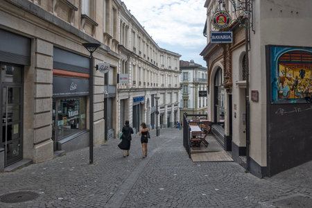 LAUSANNE, SWITZERLAND - JUNE 18, 2023: Typical Building and street at city of Lausanne, Canton of Vaud, Switzerlandのeditorial素材