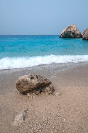 Amazing view of Kathisma Beach at Lefkada, Ionian Islands, Greeceの写真素材