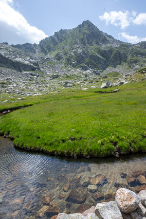 Amazing Summer Landscape of Rila Mountain near Kalin peak, Bulgariaの写真素材