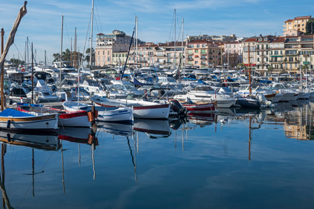 CANNES, FRANCE - JANUARY 29, 2024: Panorama of town of Cannes, Provence Alpes-Cote d'Azur, Franceのeditorial素材