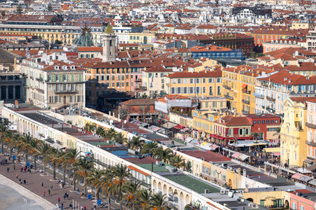 Panoramic view of city of Nice, Provence Alpes-Cote d'Azur, Franceの写真素材