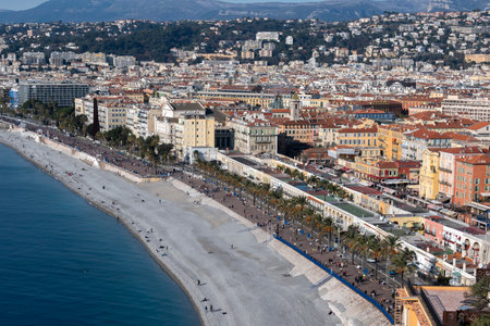 Panoramic view of city of Nice, Provence Alpes-Cote d'Azur, Franceの写真素材