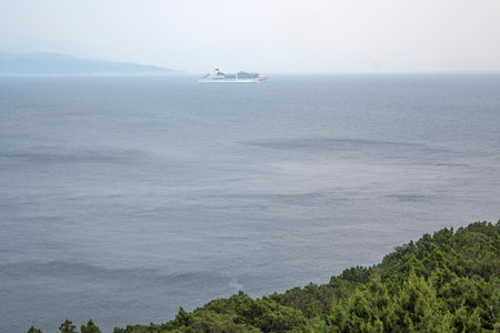Amazing Sunset view of coastline of Lefkada, Ionian Islands, Greeceの写真素材