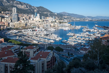 Amazing Panoramic view of city of Monte Carlo, Monaco