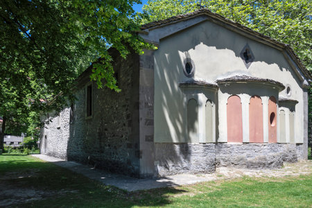 Sprring view of Village of Metsovo near city of Ioannina, Epirus Region, Greeceの写真素材