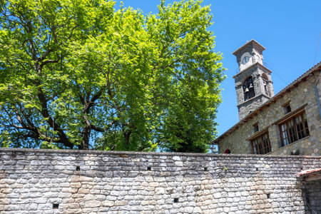 Sprring view of Village of Metsovo near city of Ioannina, Epirus Region, Greeceの写真素材