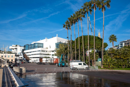 CANNES, FRANCE - JANUARY 29, 2024: Panorama of town of Cannes, Provence Alpes-Cote d'Azur, Franceのeditorial素材