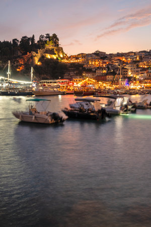 PARGA, GREECE - AUGUST 5, 2024: Amazing Summer view of Town of Parga, Epirus, Greeceの写真素材