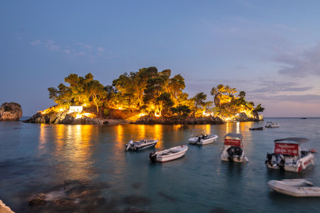 PARGA, GREECE - AUGUST 5, 2024: Amazing Summer view of Town of Parga, Epirus, Greeceの写真素材