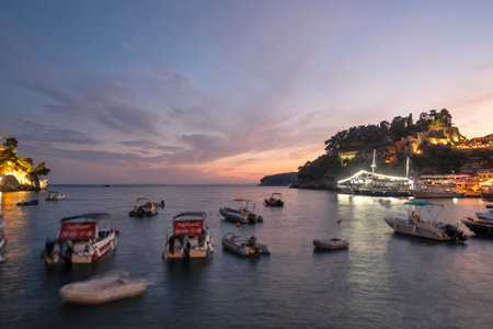 PARGA, GREECE - AUGUST 5, 2024: Amazing Summer view of Town of Parga, Epirus, Greeceの写真素材