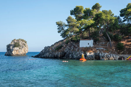 PARGA, GREECE - AUGUST 5, 2024: Amazing Summer view of Town of Parga, Epirus, Greeceの写真素材
