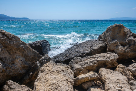 Amazing view of Pessada Beach, Cephalonia, Ionian Islands, Greeceの写真素材